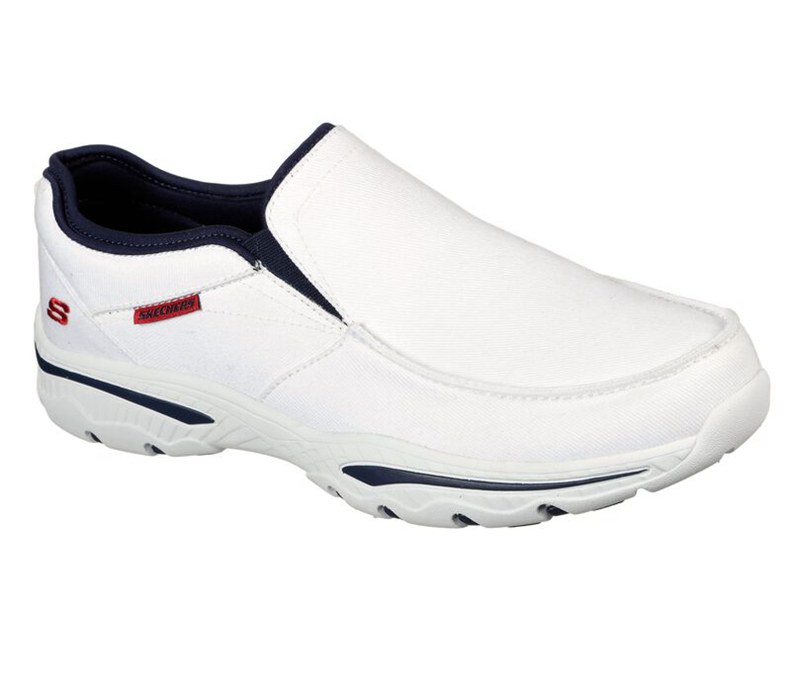 Skechers Relaxed Fit: Creston - Moseco - Mens Slip On Shoes White/Navy [AU-GF7040]